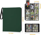 Trading Card Binder, 720 Pockets Card Binder, 9-Poccket Sided Pocket Sports Card Binder, Premium Card Binders Compatible with MTG, TCG, Baseball Cards(Dark Green)