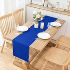 2 Pack Blue Small Short Table Runner 12 x 48 Inch Solid Color Runners Coffee Table Dresser for Daily Party Home Decoration