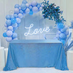 Fitable Sequin Tablecloth for Parties 52x70 Inch - Sparkle Glitter Laser Rectangle Overlay for Independence Day Decoration Ceremony Birthday Holiday Banquet Decor, Blue