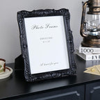 Cuspin Black 8x10 Picture Frame, Vintage Ornate Decorative Hand-Carved Resin Photo Frame with Detailed Design for Tabletop Display or Wall Hanging, Black Home Decor