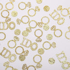 Gold Wedding Table Confetti,Glitter Paper Diamond Ring Confetti, I Do Engagement Party Table Scatter,Bachelorette Bridal Shower Party Decorations