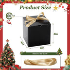 DOYIDE Small Gift Boxes, 60 Pcs 4x4x4 Inch Black Elegant Paper Box with Ribbons, Party Favor Boxes for Candy Cupcake Christmas Wedding Baby Shower Bridesmaids Birthday