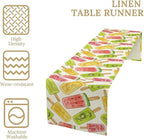 Ce Cream Table Runner, Cold Fruity Popsicles Summer Sweet Seasonal Dinner Runner for Party Holiday Home Kitchen Dining Table Decor 13"x90"
