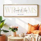 Wedding Gifts for Couples 2025, Custom Wood Sign for Bridal Shower Gift, Engagement Gift, Newlywed Gift, Personalized Framed Last Name Sign with Established Date for Home