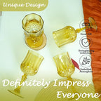 Plastic Wine Glasses，Plastic Goblets Vintage Style Cordial Drinking Glasses for Wedding Reception, Grand Event Party Supplies (24, Gold)