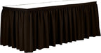 Ultimate Textile Pleat Polyester Fabric Table Skirt - Machine Washable Flame Resistant with Clips for Events, Weddings & Trade Shows, Cut & Sewn in Paterson, NJ - Chocolate, 21' Shirred Pleat
