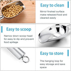P&P CHEF Canister Scoop Set of 3, Ice Candy Scoop, Stainless Steel Multipurpose Food Scooper for Buffet Jar Freezer, Mirror Finish & Dishwasher Safe, Silver, 3+3+3 Oz