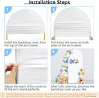 Hemmotop 7.2 ft White Arch Backdrop Cover (No Arch Stand) - Double-Sided Spandex Arch Covers Stretchy Backdrop for Party Wedding Birthday Baby Shower - Ideal for Balloon Arches