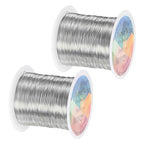 2-Rolls 0.3mm Jewelry Wire, 28 Gauge 328FT Craft Wire Copper Beading Wire for Jewelry Making/Planting/Weaving/DIY Crafting, Soft Metal Wires [100M, Silver White]