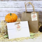 50 Pink Pumpkin Gift Tags - Fall Theme with String, Thank You Tags for Wedding, Birthday, Baby Shower & Party Favors (Two Colors)