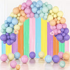 2 Pack Pastel Rainbow Foil Fringe Backdrop Curtains, Tinsel Streamers Party Decorations, Fringe Backdrop, Door Shimmer for Baby Shower or Birthday Party