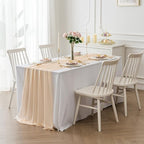12Pack 9ft Chiffon Table Runner 14x108 Inch Sheer Romantic Table Runner for Wedding Birthday Party Bridal Shower Outdoor Decoration-Peach
