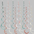36 Pcs Boho Hanging Swirl Decorations Aqua Green Orange Pink Beige Felt Swirl Streamer Spiral Ceiling Garland for Birthday Engagement Baby Shower Wedding Bridal Shower Party Supplies Nursery Decor
