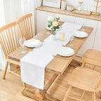 2 Pack White Small Short Table Runner 12 x 48 Inch Solid Color Runners Coffee Table Dresser for Daily Party Home Decoration