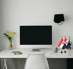 Egypt Desk Flag, 12 Pack Egyptian Table Office Flag with Black Solid Pole and Stand Base, International Country Flag, Festival Celebration, Classroom Meeting Desktop Decor (Egypt)