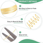 1 mm/18 Gauge Copper Wire for Jewelry Making, 5.2FT Copper Beading Craft Wire for Jewelry/Weaving/DIY Crafting/Planting, Color-Retaining [1.6M, KC-Gold]