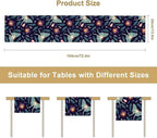 Moth Table Runner, Retro Boho Aesthetic Blue Moth Magic Table Runner for Home Kitchen Dining Party Indoor Outdoor Decoration 13x60 Inch