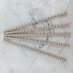 YAOSHENG Premium Disposable Waves Striped Drinking Paper Straws, Pack 100 Red and Green Waves Paper Straws for Cocktail Party Supplies,Birthday,Bridal/Baby Shower,Juice,Shakes (Red & Green Waves)