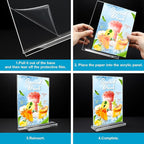 Acrylic Sign Holder 5x7, 10 Pack Clear Double Sided Table Menu Vertical Display Stand Desktop Display Stand Paper Holder Table Sign Suitable for Restaurants Office Store Show Fair