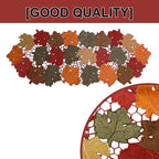 OWENIE Fall Table Runner 36 Inches Long, Short Small Thanksgiving Table Runner for Coffee Table, Embroidered Cutwork Harvest Leaves Autumn Farmhouse Kitchen Decorations , 13 x 36 Inches