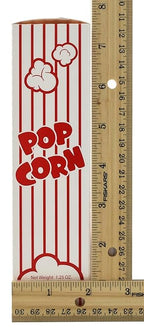 Snappy 3J Red & White Striped Close Top Popcorn Boxes for Movie Night Supplies, Popcorn Boxes Bulk 15000 Count, Movie Night Popcorn Boxes 1.25 oz. Capacity, 4.625” x 2” x 7.5” Popcorn Containers