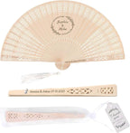 100 PCS Custom Fans Personalized Folding Fans for Line Dancing Wooden Hand Fan Wedding Favors Bulk Fans for Guests Party Event Use (Style14)