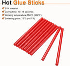 HARFINGTON 10pcs Hot Glue Sticks 0.43" Dia x 7.87" Long EVA Mini Hot Melt Adhesive Glue Stick for Hot Melt Gun Wood Plastic Glass Flowers Fabrics Foam, Red
