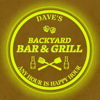 Custom Acrylic LED Bar Sign – Personalized Color Changing Wall Decor for Backyard Patio, Home Bar, Kitchen, or Man Cave (Bar & Grill, 20 INCHES)
