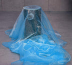 MDS Pack of 125 PCS Organza Chair Sashes Wider Dining Chair Bows Ribbon Tie Back for Wedding Party Birthday Bridal Shower Reception Event Banquet Home Chair Cover Decoration - Blue