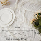 Ivory White 1 Pack Cheesecloth Table Runner 120 Inch 10 FT Boho Rustic Gauze for Wedding Baby Shower Party Farmhouse Summer Home Decor Washable