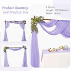 8 Panels Wedding Arch Draping Fabric 28" x 20Ft Wedding Arch Drapes Chiffon Fabric Drape Sheer Backdrop Curtain for Weddings Party Ceremony Baby Shower Arbor Drapery Reception Ceiling Decor(Lavender)