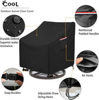 Okcool Outdoor Swivel Chair Cover 2 Pack,Outdoor Furniture Patio Chair Covers Waterproof Clearance,(33"W x 35"D x 38.5"H) Outdoor Lawn Patio Furniture Covers,Black