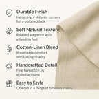 Red Table Runner 72 Inch – Cotton Linen Hemstitch Farmhouse Table Runner 14x72 – Washable Fabric for Dining, Fall, Halloween, Thanksgiving, Spring, Summer, Wedding, Everyday Décor – Serena