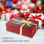TIACABO Red Large Gift Box with Window, 13.5"x9"x4.3" Bridesmaid Boxe for Gifts Giving,Birthday Gift Boxes with Magnetic,Closure Lid Gifts Box for Presents,Cute Boxe,Luxury for Gift Packaging