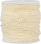 164 Feet Faux Pearl Beads Garland 3mm Craft String Pearls for Wedding Centerpiece Christmas Tree and Flowers Decoration DIY(Ivory)