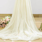 Ivory Tulle Backdrop Curtain for Wedding Parties 10ft x 10ft Sheer Backdrop Curtains for Bridal Shower Birthday Baby Shower Photo Shoot Background Decorations 2 Panels 5ft x 10ft