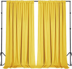 Sugargirl 10x10FT Yellow Backdrop Curtains Polyester Photo Backdrop Drapes Curtains 2 Panels with Rod Pockets for Party Birthday Wedding Photography Home Decoration