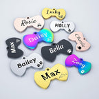 Dog Tags Engraved for Pets - YEHANTI Personalized Dog Tags with Lovely Icons, Durable Stainless Steel Pet ID Tags for Small Large Dogs Cats, Custom Dog Name Tags Engraved on Both Sides (Bow Tie)