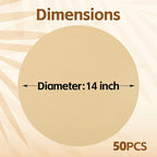 50 Pieces Kraft Paper Place Mats Brown Round Disposable Table Mats Decorative Placemats for Wedding Bridal Shower Black Birthday Party Dining Decor