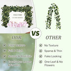 Eucalyptus Garland, 2 Packs 6FTGreen Flower Garland Decor, Artificial Faux Eucalyptus Leaves Greenery Vines for Table Runner Wedding Bedroom Mantle Centerpieces Backdrop Decorations