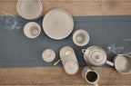 Solino Home Linen Hemstitch Table Runner 36 Inches - 100% Pure Linen Dark Grey Table Runner 14 x 36 Inch Ideal for Dresser and Coffee Tables - Classic Hemstitch - Thanksgiving