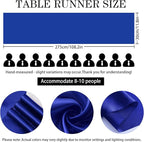 10 Pack Royal Blue Satin Table Runner 12x108 Inches Long, Bright Silky Smooth Satin Table Runner Table Decor for Wedding Banquet Christmas Prom Event Birthday Party