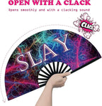 Boots on The Ground Fan, Large Folding Hand Fan for Women and Men, Popping Fans for Line Dancing for Raves, EDM, Dance Party, and Home Decoration