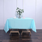 Efavormart 70" Premium Square Polyester Tablecloth for Wedding Kitchen Dining Events - Blue