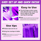 6 Pack Purple Foil Fringe Curtains Backdrop, 3.28 x 8.2 Ft Metallic Streamers Tinsel Curtains Background for Photo Booth, Birthday, Weddings, Carnivals, Graduation, Themed Party Decorations