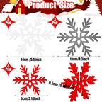 Qunclay 20 Pcs Wooden Snowflake Decorations 3D Snowflake Tabletop Decor Christmas Signs and Centerpiece for Winter Wonderland Decorations Xmas Tiered Tray Decor(Red, Gray, White)