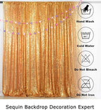 ShinyBeauty Sequin Gold Backdrop - 10x10FT for Photography, Wedding, Baby Photo Booth, Birthday Party & More