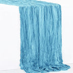 10 Pack Baby Blue Cheesecloth Table Runner 35x120 Inch 10Ft Rustic Gauze Cheese Cloth Table Runner Sheer Cheesecloth Table Runners for Wedding Party Bridal Shower Decoration
