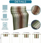 Sage Green Wooden Cotton Linen Table Runner for Dining Kitchen, Wedding Outdoor Party Tablerunners Decoration, Vintage Country Retro Distressed Grain Dresser Scarf Coffee Tablecloth Runners 13''x72''