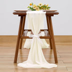 Wedding Arch Draping Fabric, 1 Panel 28" x 19Ft Ivory Arch Drapes Sheer Backdrop Curtain for Wedding Ceremony Party Ceiling Decor
